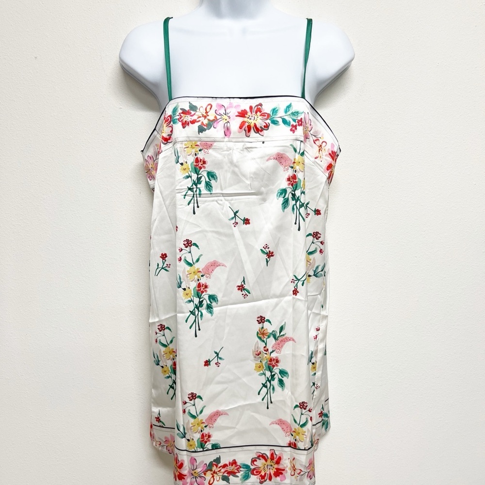 Boutique Womens White Colorful Floral Adjustable Mini Slip Dress Tunic Size S - Picture 2 of 7